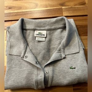 Lacoste | Gray Knit Polo Shirt| Size 46| Women’s